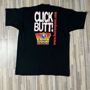 Vintage 90s Obscure Black T-shirt Hot Butt Network 2 Sided XL Single Stitch